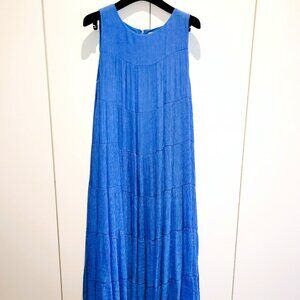 jaeger Tiered Maxi Dress Blue Size 12